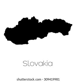 A Country Shape isolated on background of the country of Slovakia