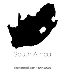 A Country Shape isolated on background of the country of South Africa