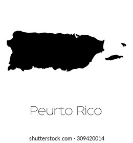 A Country Shape isolated on background of the country of Puerto Rico