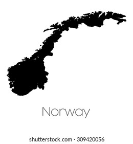 A Country Shape isolated on background of the country of Norway