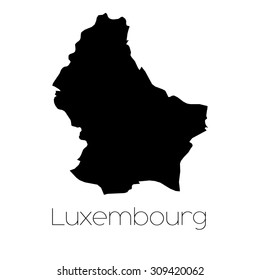 A Country Shape isolated on background of the country of Luxembourg