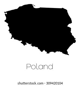 A Country Shape isolated on background of the country of Poland