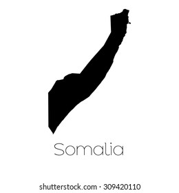A Country Shape isolated on background of the country of Somalia
