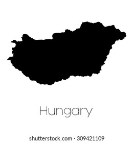 A Country Shape isolated on background of the country of Hungary