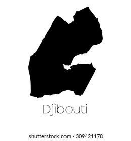 A Country Shape isolated on background of the country of Djibouti