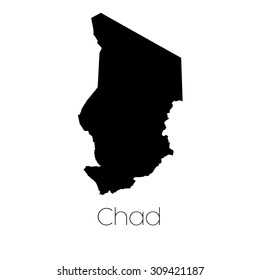 A Country Shape isolated on background of the country of Chad