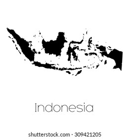 A Country Shape isolated on background of the country of Indonesia