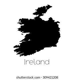A Country Shape isolated on background of the country of Ireland