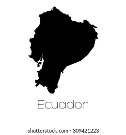 A Country Shape isolated on background of the country of Ecuador