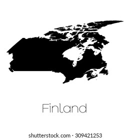 A Country Shape isolated on background of the country of Finland