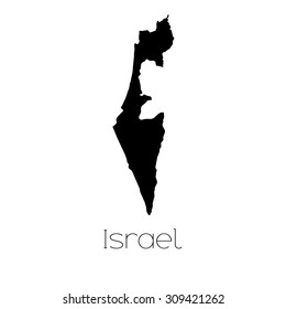 A Country Shape isolated on background of the country of Israel