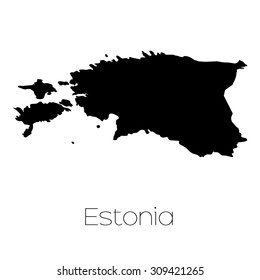 A Country Shape isolated on background of the country of Estonia