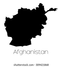 A Country Shape isolated on background of the country of Afghanistan