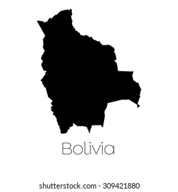 A Country Shape isolated on background of the country of Bolivia