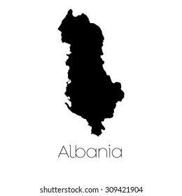 A Country Shape isolated on background of the country of Albania