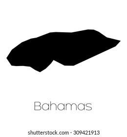 A Country Shape isolated on background of the country of Bahamas