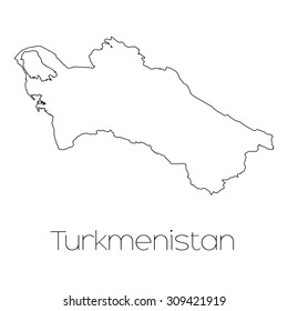 A Country Shape isolated on background of the country of Turkmenistan