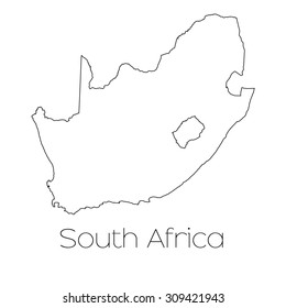 A Country Shape isolated on background of the country of South Africa
