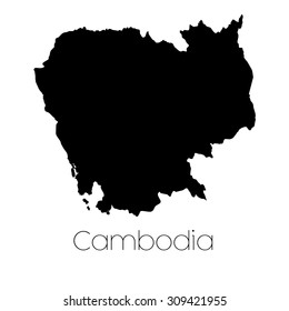 A Country Shape isolated on background of the country of Cambodia