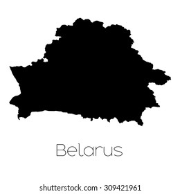 A Country Shape isolated on background of the country of Belarus