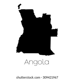 A Country Shape isolated on background of the country of Angola