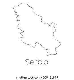 A Country Shape isolated on background of the country of Serbia