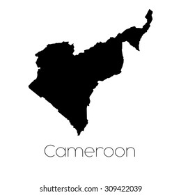 A Country Shape isolated on background of the country of Cameroon