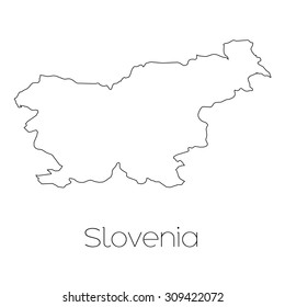 A Country Shape isolated on background of the country of Slovenia