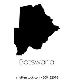 A Country Shape isolated on background of the country of Botswana