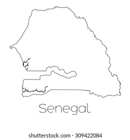 A Country Shape isolated on background of the country of Senegal