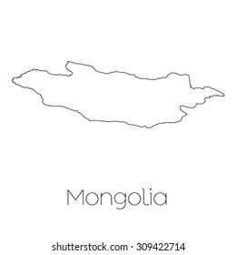 A Country Shape isolated on background of the country of Mongolia