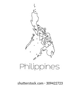 A Country Shape isolated on background of the country of Philippines
