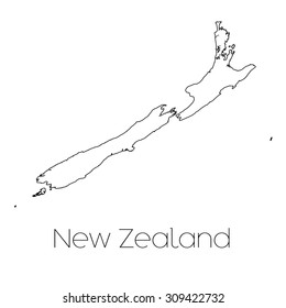 A Country Shape isolated on background of the country of New Zealand