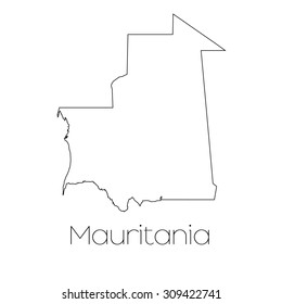A Country Shape isolated on background of the country of Mauritania