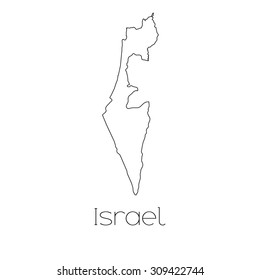 Outline Vector Map Israel Simple Israel : image vectorielle de stock ...