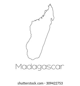 A Country Shape isolated on background of the country of Madagascar