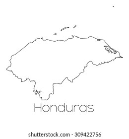 A Country Shape isolated on background of the country of Honduras