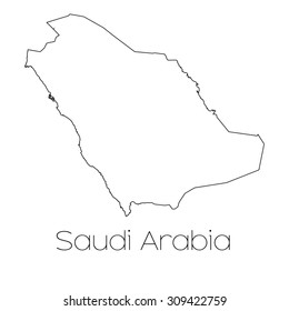 A Country Shape isolated on background of the country of Saudi Arabia