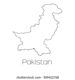 A Country Shape isolated on background of the country of Pakistan