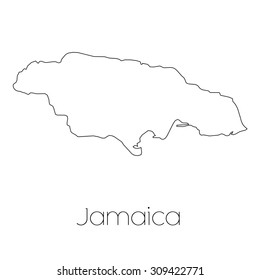 A Country Shape isolated on background of the country of Jamaica