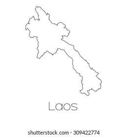 A Country Shape isolated on background of the country of Laos