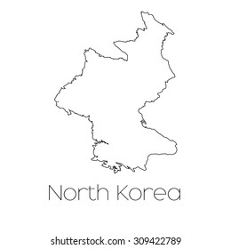 A Country Shape isolated on background of the country of North Korea
