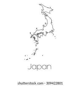 A Country Shape isolated on background of the country of Japan