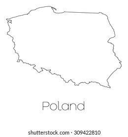 A Country Shape isolated on background of the country of Poland