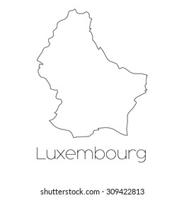 A Country Shape isolated on background of the country of Luxembourg
