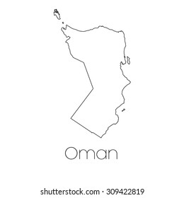 A Country Shape isolated on background of the country of Oman