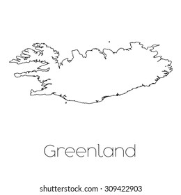 A Country Shape isolated on background of the country of Greenland