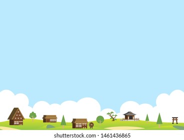country side landscape and blue sky