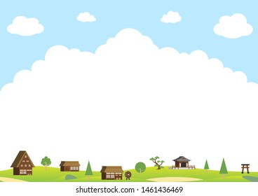 country side landscape and copy space of inbound cloud