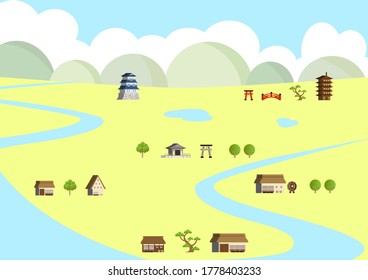 country side landscape and copy space of inbound cloud